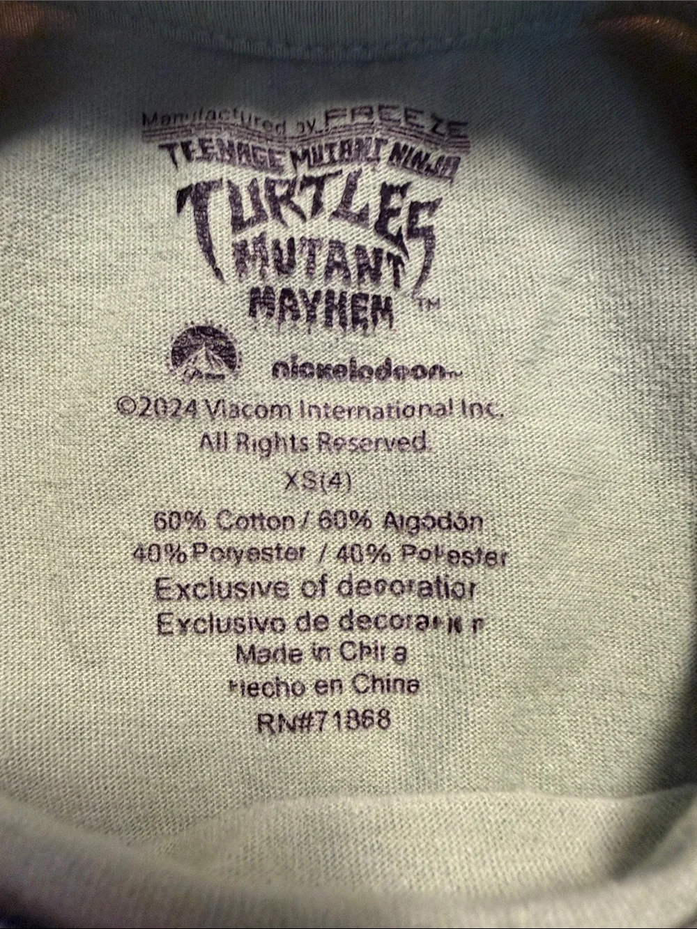 Teenage Mutant Ninja Turtles Embroidered Short Sleeve Tee for Kids Size 4